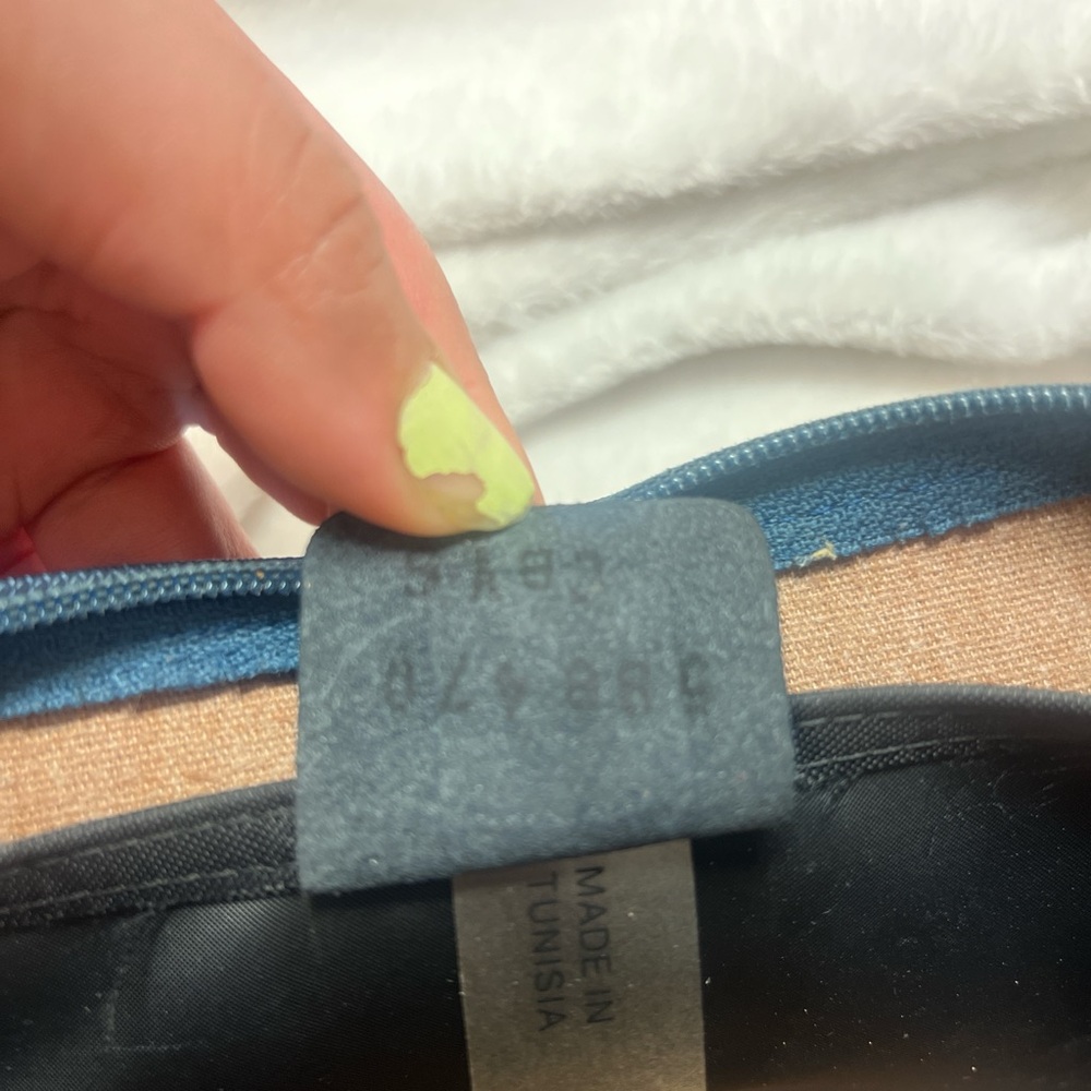 Longchamp Hobo Bag in Navy with Red and Tan Stripes - Picture 6 of 6
